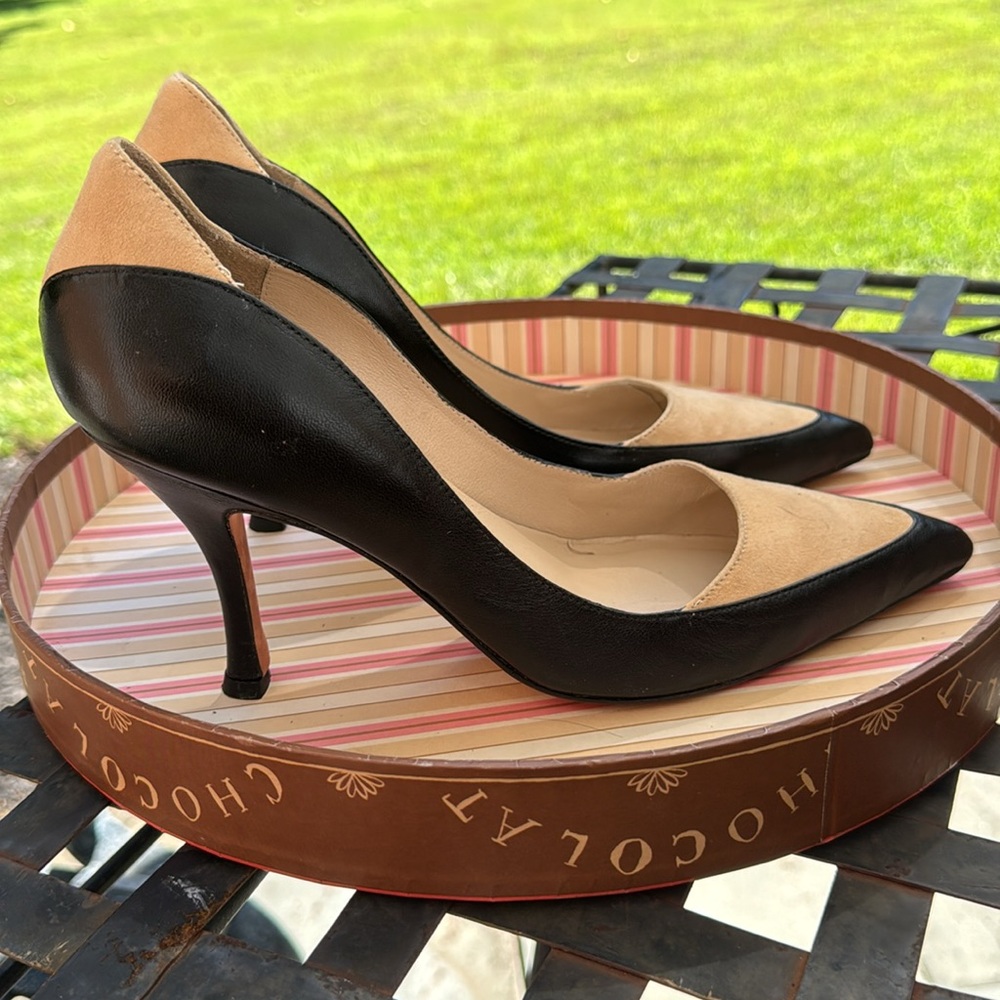 Constance basto  Black leather and Tan suede Heels - Picture 2 of 9